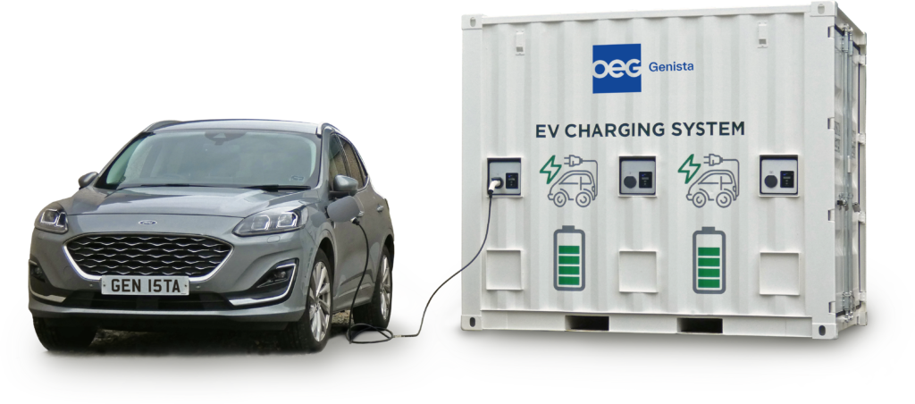 A flexible solution to EV Charging. The systems can be grid connected to a 63 amp 3 phase supply or totally off-grid utilizing our battery energy storage technology.