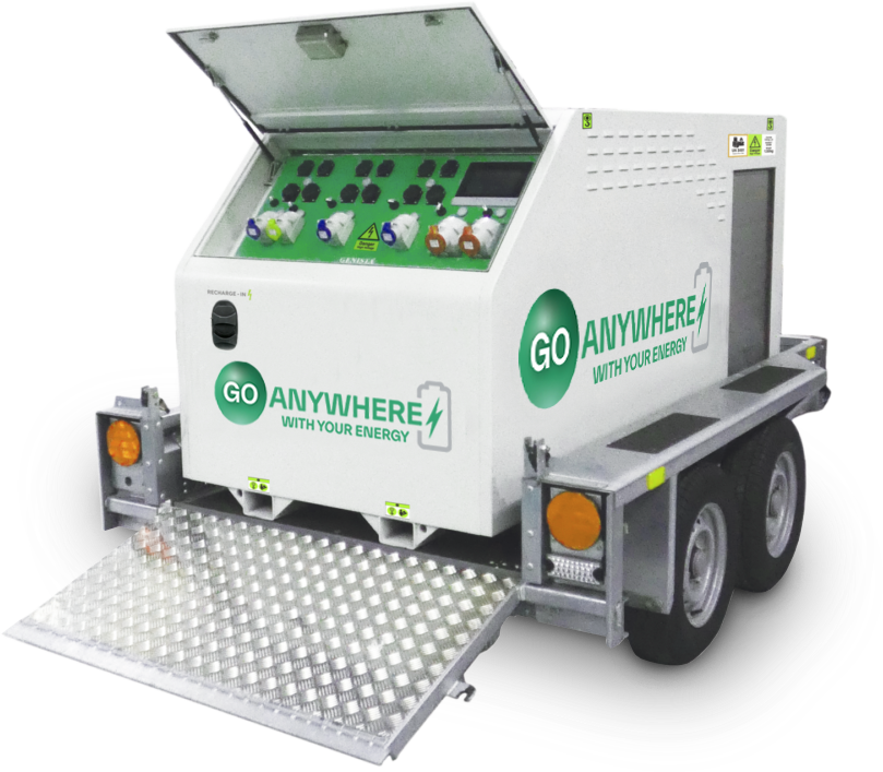 The Go Anywhere Battery Power Store with configurable AC electrical outlets 230V / 110V, 3 phase supply is ready to power up many applications such as lighting and sound systems, welfare cabins, catering units, and power tools to name a few.